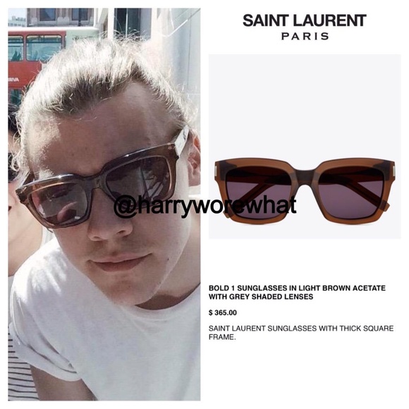 $495 Unisex Saint Laurent Bold 1 Amber Tortoise Square Sunglasses 54-20-140 - Picture 9 of 16